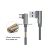 Handykabel Typ C S 90 Grad Micro USB 1M 2M 2A Schnellladekabel geflochtene Datenleitung für S20 S21 S9 S10 Note 20 Smartphone A Dhlu2