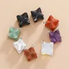 Pendanthalsband Hexagram Form Natural Stone Crystal Opal Lava Quartzs Halsband för kvinnor Män Brown Leather Rope Chain Jewelry