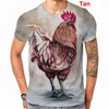 Мужские футболки 2023, модная футболка с 3d принтом, забавная крутая рубашка с курицей, летние мужские/женские футболки с коротким рукавом и круглым вырезом, топы