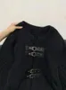 Kvinnors stickor Kvinnor Svart gotiska hjärtstickade tröja Harajuku Koreanska 90 -talets Y2K Långa ärmar Jumper Sweaters Vintage Emo 2000 -talskläder