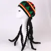 Afrikanische jamaikanische Rasta-Mütze mit Zöpfen, europäisch-amerikanische gestrickte Baskenmütze für Party, Cosplay, Mann und Frau