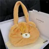 Borse da sera Borsa a tracolla in peluche con orso Donna 2023 Autunno e inverno Borsa per bambola carina da cartone animato Borsa da donna