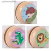 Yoyo enfants Yoyo balle mignon animaux imprime en bois Yoyo jouets Lion Crocodiles hérisson jouets enfants Yo-Yo jouets créatifs pour enfants L231102