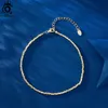 Anklets orsa juveler 14K guld 925 Sterling Silver Nugget Chain Anklets för kvinnor Fashion Unika fotarmband Ankelband smycken SA57 231102