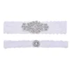 Real Picture Pearls Crystals Bridal Garters for Bride Lace Wedding Garters Handmade White Ivory Cheap Wedding Leg Garters