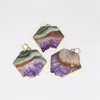 Gioielli di moda Fetta naturale Collana di quarzo di cristallo viola pendente maschile lastra grezza geode druzy ametiste ciondolo in pietra donne 201012793