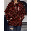 Felpe con cappuccio da donna Autunno Inverno Maglione 2023 Stampa leopardata Basic Bianco Oversize Maglione Vintage Caldo Maglioni di moda per le donne