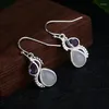 Dangle Earrings Purple Crystal Earring Natural Moonstone Silver Plated European Beauty Multi-color Zircon Jewelry Gifts