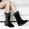 Boots Winter Women Shoes Ladies Mid Calf Boots High Tube Classic Thick Fleece Models Snow Boots Muje Plus Size 35-42 231102