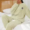 Damen Schlaf Lounge Frauen Winter Flanell Pyjama Set Fleece Pyjamas Nachtwäsche Homewear Dicke Warme Samt Fe Anzug Casual Sweatshirt Damen Pyjama L231102