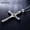 Meaeguet acier inoxydable croix colliers pendentifs mode film bijoux le rapide et le furieux Toretto hommes CZ collier CX200721271U