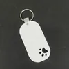 DHL300PCS Bag Parts Sublimation DIY White Blank Mdf Hollow Out Paw Oranment Keychain