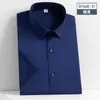 Męskie koszule Summer Summe Smart Short Men Formal Office Odzież Miękkie elastyczne stałe kolory Tops Slim Fit Biała czarna koszula