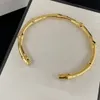 Delicate gouden bamboe manchetarmbanden Heren en dames hetzelfde merk designer paar armband liefhebbers cadeau sieraden van hoge kwaliteit met doos