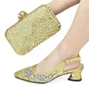 Scarpe eleganti Set di scarpe e borsa italiane per la festa da donna Plus Size 42 Strass da sposa abbinati