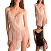 Vêtements de nuit pour femmes Femmes Sexy Bretelles Dentelle Bow Transparent Mini Maison Courte Chemise De Nuit Dames D'été Chemises De Nuit En Coton