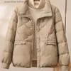 Women's Down Parkas 2023 Ny 90% White Duck Down Jacka Women Stand Collar Korean Style Autumn Winter Warm Loose Puffer Coat Fe Feather Parkas L231102