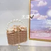 Metal Shiny Stupid Handwoven Vegetable Basket Water Bucket Banquet Silk Bird Cage Pearl Hand Carrying Crossbody Bag 231102