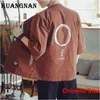 Roupas étnicas Kuangnan algodão linho vintage quimono japonês quimonos para homens haori japão camisa roupas moda 5xl 2023 verão