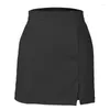 Skirts Women PU Suede Leather Skirt Spring Summer Autumn Fashion Casual Sexy Split Pencil Street Wear Black Khaki Green Grey Leopard