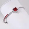 Braccialetti con ciondoli Bracciale LONDANY Stile giapponese e coreano Personalità Rubino INS Zircone rosso Donna