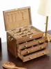 Cosmetic Bags Premium Solid Wood Jewelry Box Ring Bracelet Storage Makeup