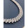 Ожерелье в стиле хип-хоп из стерлингового серебра 925 пробы с муассанитом и кубинской звеньевой цепочкой, прошедшее испытание на бриллианты