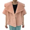 Damesjassen Winter Teddybeerjas Dames Alpacawollen mantel Losse dikke warme echt bont bovenkleding Max camel Teddy Cape Kameelbontjas TD5847 231102