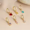 Kolczyki obręcze 6pcs żeńska kryształowy geometria Zestaw Zestaw Trend Gold Kolor for Women Charm Creakon Stone Earring