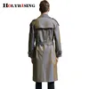 Misturas de lã masculina Holyrising Hombre Trench Coat Descoloração Turn Collar Vintage Long Windbreaker Bolsos Masculino Casaco à prova de vento S-6XL 18965-5 231102