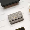 22k Fashion Womens Purse Caviar Bag Clamshell Leather Diamond Plaid Gold Hardware Metal Buckle Coin Purse Card Holder Handbag Designer Mini Bags Makeup Bag 9 Colors