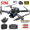 Drones S136 GPS Drone 8K Dual ESC Câmera Profissional Fotografia Aérea Obstáculo Evitar Brushless Motor Helicóptero RC Quadcopter Q231102