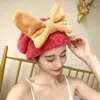 Toalla Mujeres Chica Secado de cabello Sombrero Gorro de secado rápido Baño Microfibra Sólido Súper Absorción Turbante Seco