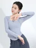 Stage Wear Solid Color Latin Dance Practice Modern Tops Women Waltz Costume Jazz Square Collar Competition Belly Short Sleeves T-shirt