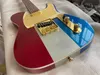 Anpassad Buck Owen Limited Edition 1996 Red White Blue Big Sparkle Electric Guitar Gold PickGuard Golden Hardware