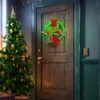 Dekoracyjne kwiaty wieńce świecący świąteczne wieniec do drzwi przednie drzwi do drzwi LED wiszące oświetlenie girlandy wisiorek świąteczny dekoracja 231102