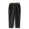Pantalon 4xl Plus taille Harem Femmes 2023 Printemps d'été élastique Stretch Bottoms Simple Solid Solid Curve Curve Vêtements