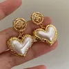 Stud The Flower Heart Earrings French Retro Fashion Luxury Accessorie Jewelry Wedding Part 231101