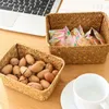 Storage Baskets Woven Seagrass Storage Baskets Straw Rattan Basket Desk Organizer Picnic Basket Fruit Storage Box Cosmetic Storage Container 230331