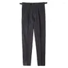 Costumes pour hommes automne hiver taille haute costume pantalon couleur unie décontracté affaires robe pantalon mariage bureau social pantalon hommes vêtements