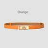 Belts Western Women Leather Belt Adjustable Strap Lock Catch Buckle Black White Orange Blue Gray Thin 231101