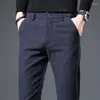 Mäns kostymer Män 2023 Autumn Winter Fashion Straight Fit Business Pants Casual Woolen Trousers Mens Formal Flat Z17