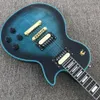 Custom Shop, Made in China, elektrische gitaar van hoge kwaliteit, blauwe gitaar, chromen hardware, palissander toets, Tune-o-Matic brug, gratis levering