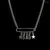 Pendant Necklaces Ins Harajuku Hip Hop Temperament Pin Letter Necklace Personality Star Clavicle Chain Fashion Men And Women