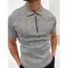 Men's Casual Shirts Summer Men Polo Shirt Short Sleeve Oversized Loose Zipper Color Matching Clothes Luxury Male Tee Shirts Top U.S. Yards 231102