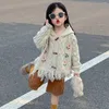 Set di abbigliamento Inverno Neonate Vestiti lavorati a maglia Cardigan per bambina Pantaloncini lavorati a maglia Completi in due pezzi Cappotto con cappuccio maglione vintage per bambini