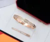 Designer Jewelry Gold Bracelet Bangle Luxe Fashion Stainless Steel Sier Rose Cuff Lock 4cz Diamond for Woman Man Party Bangles with Box Dust Bag