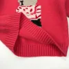 Luxury Autumn Baby Sweater Red Heart Rabbit Jacquard Boy and Girl Knitwear Storlek 110-160 Långärmade barn stickade pullover nov05