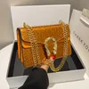 Vente en gros dames sacs à bandoulière 8 couleurs rue populaire sac à chaîne de crocodile flip en cuir verni brillant femmes sac à main simple personnalité boucle sac à dos 6619 #