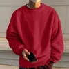 Erkek Hoodies Erkek Bulanık Külkü O Boyun Sweatshirt Uzun Kollu Spor Düz Renk Sonbahar Çıkış Polar Sweatshirt Punk Bluz Üstleri